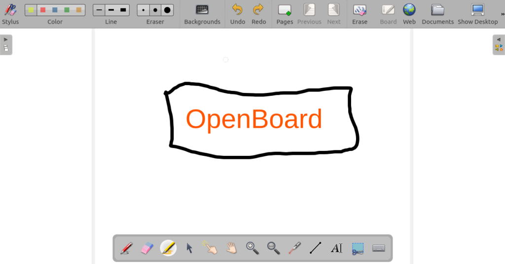 OpenBoard Oberfläche